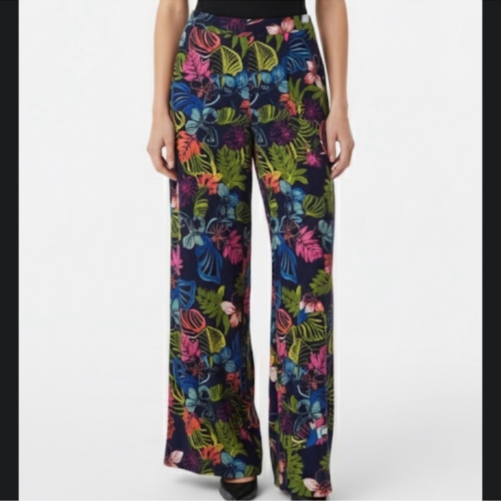 EST. 1946 (cato)Tropical Floral Wide-Leg Pants size small